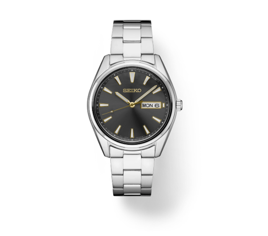 Seiko Essentials Stainless Steel Charcoal Dial Watch