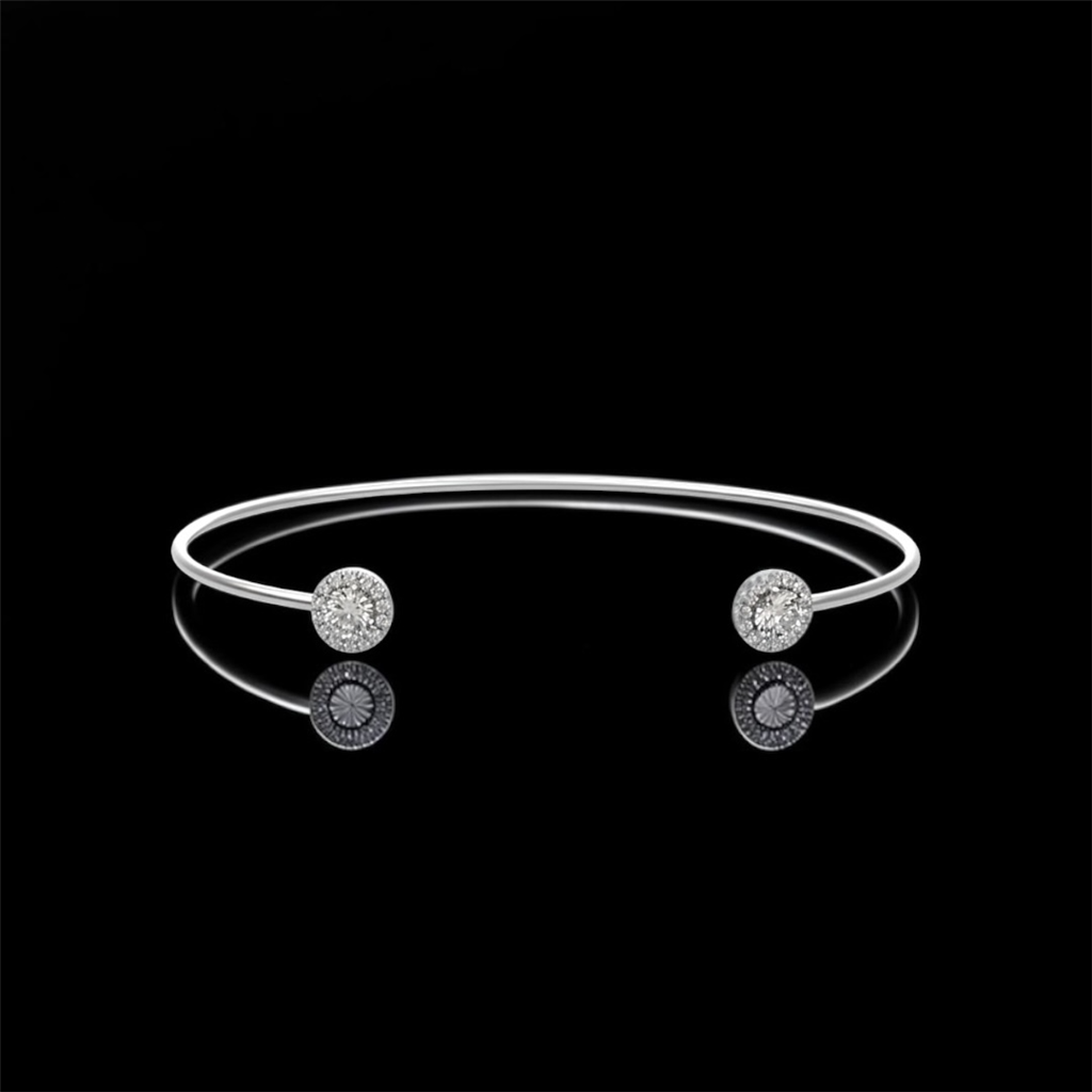 Eternity Diamond Halo Cuff Bracelet