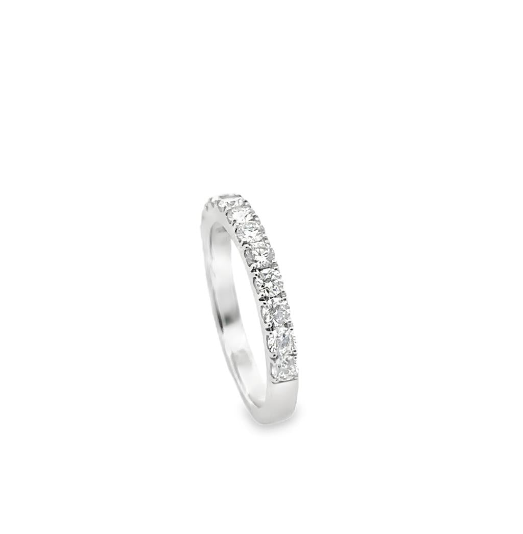 14kt White Gold Diamond Wedding Band - side view