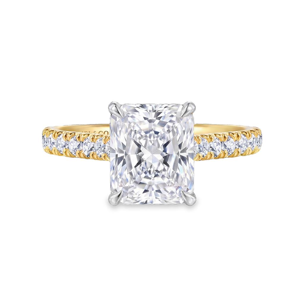 14kt Two-Tone Diamond Semi-Mount Ring