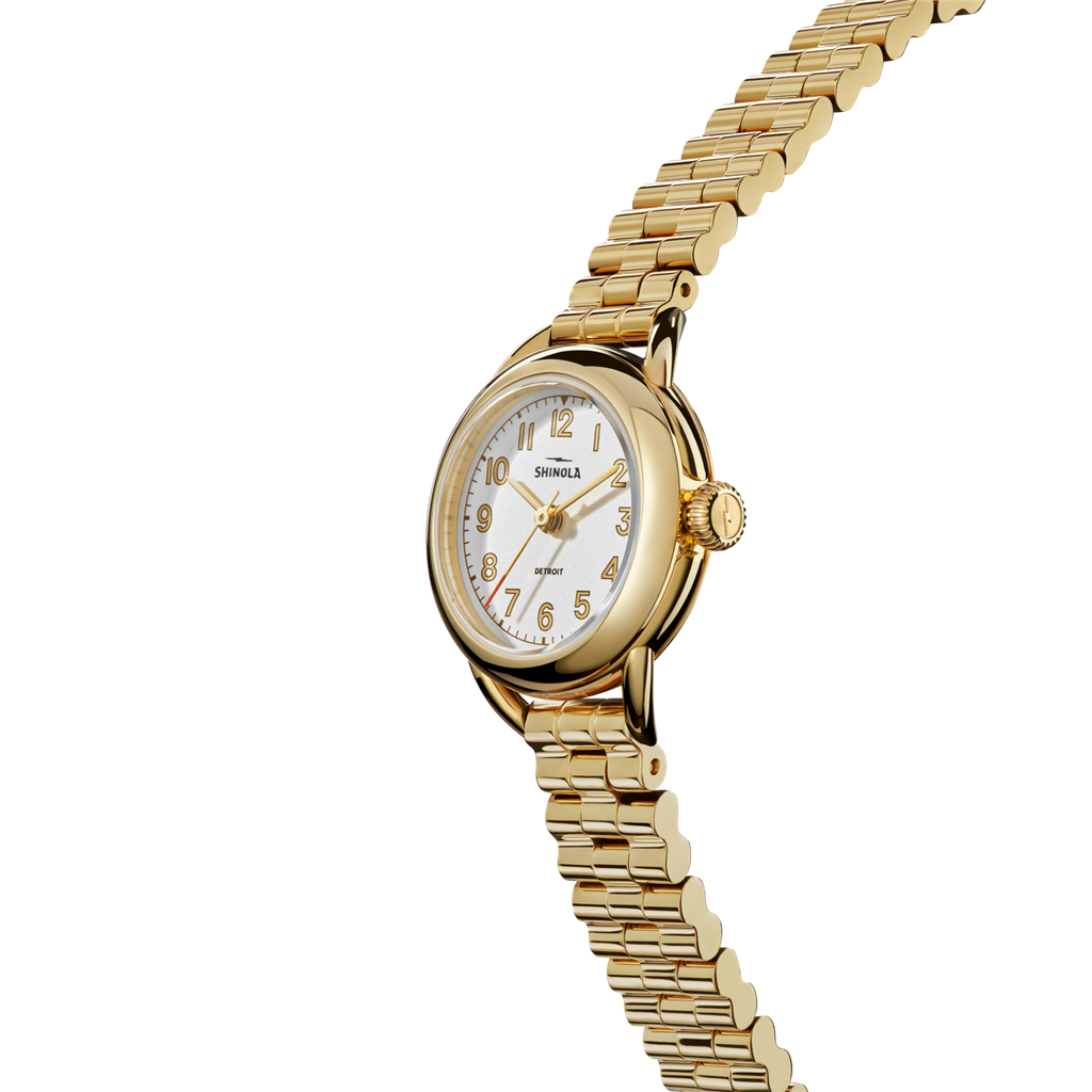 Shinola S0120282830 Runabout 25mm Stainless Steel White Arabic Dial Bracelet Watch