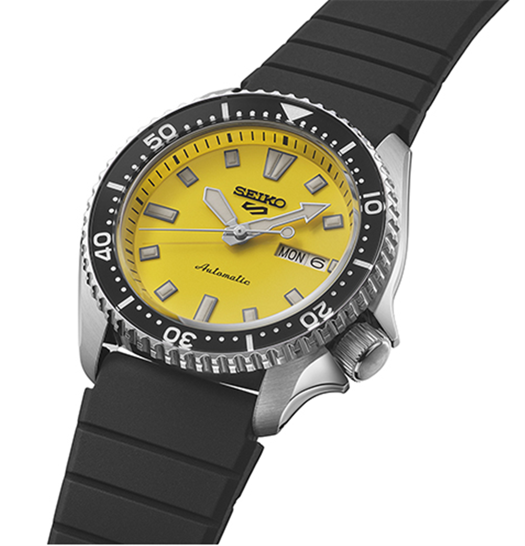 Seiko 5 Sports Stainless Steel Yellow Index Dial SKX Series Watch ā Ref. SRPL87