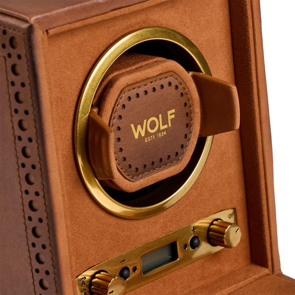 Wolf Brogue Single Watch Winder 440106 – Burnished Brown