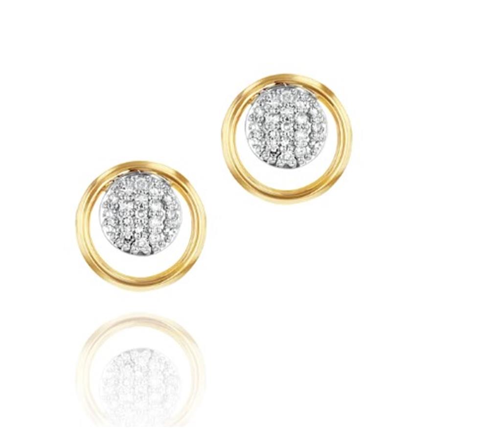 14K Yellow Gold Diamond Micro Loop Earrings