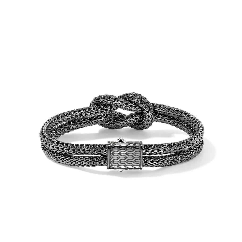 Sterling Silver Black Rhodium Love Knot Bracelet