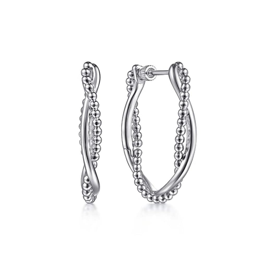925 Sterling Silver Bujukan Intricate 30mm Hoop Earrings