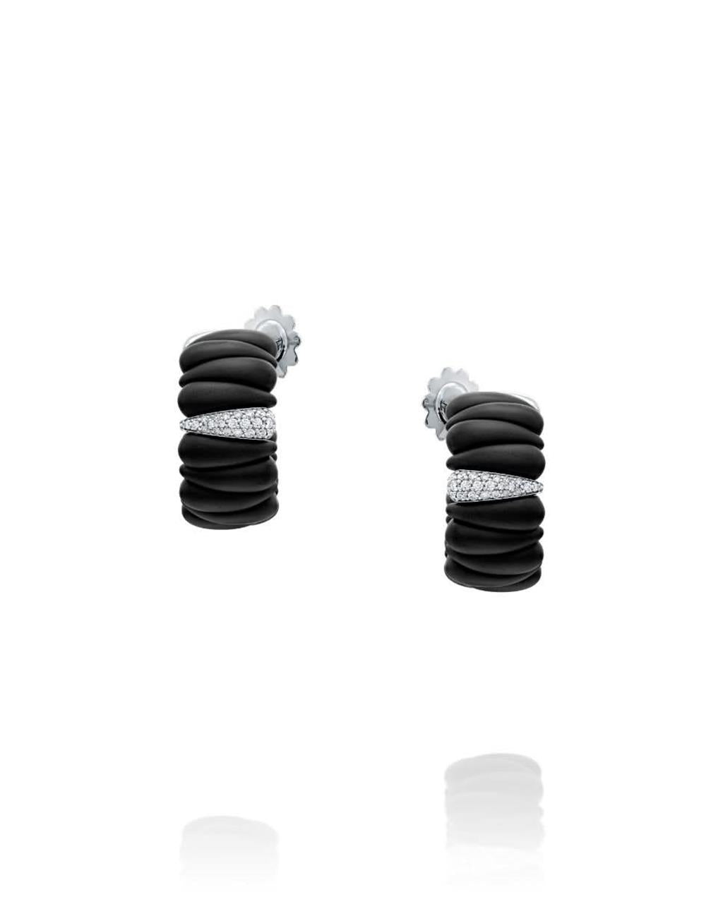 Artiglio Black Ceramic & 18KT White Gold Diamond Fashion Earrings