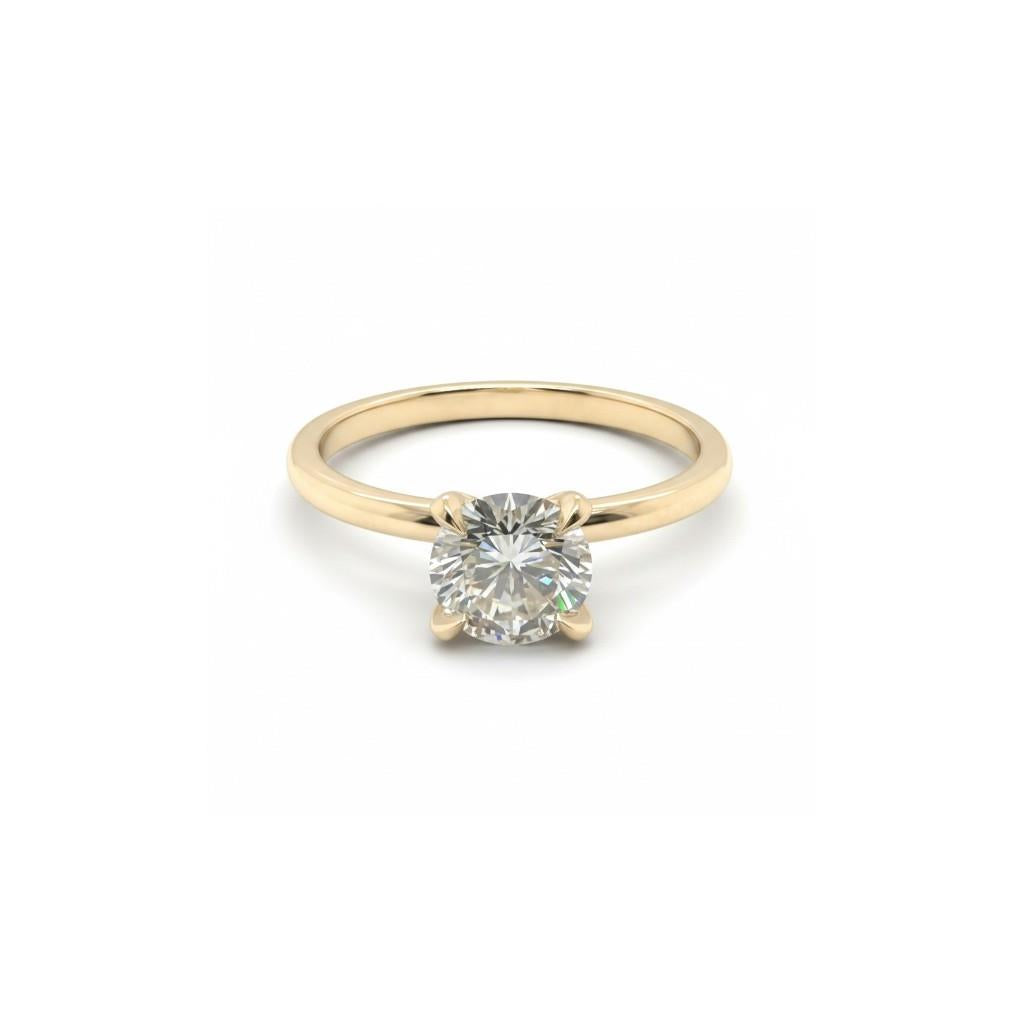 14K Yellow Gold 4 Prong Solitaire Diamond Engagement Ring | 1.00ct