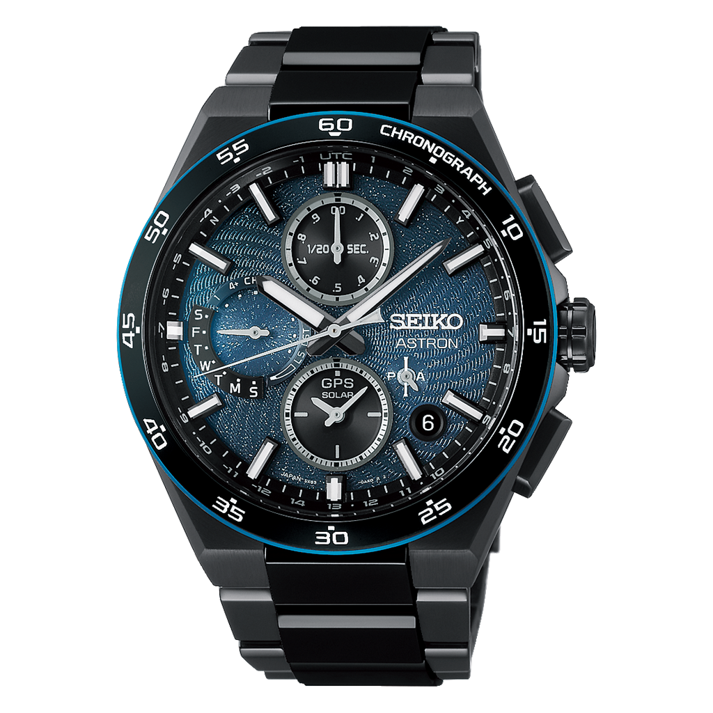 Astron GPS Solar Chronograph SSH187 Titanium Turquoise Dial Watch