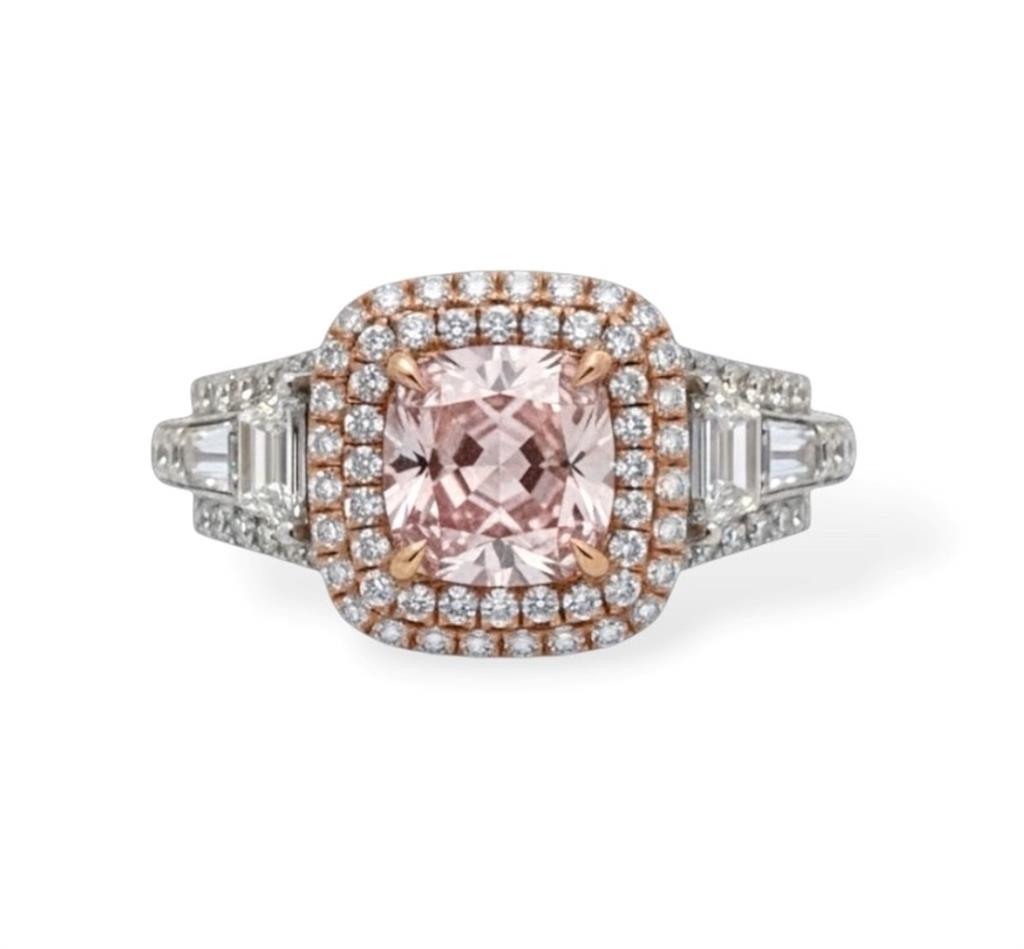 18K Rose & White Gold Fancy Pink Diamond Fashion Ring