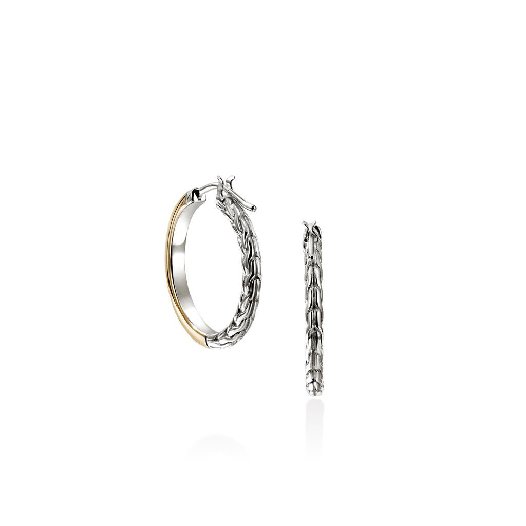 Sterling Silver & 14kt Yellow Gold 18mm Essential Hoop Earrings EZZ98720