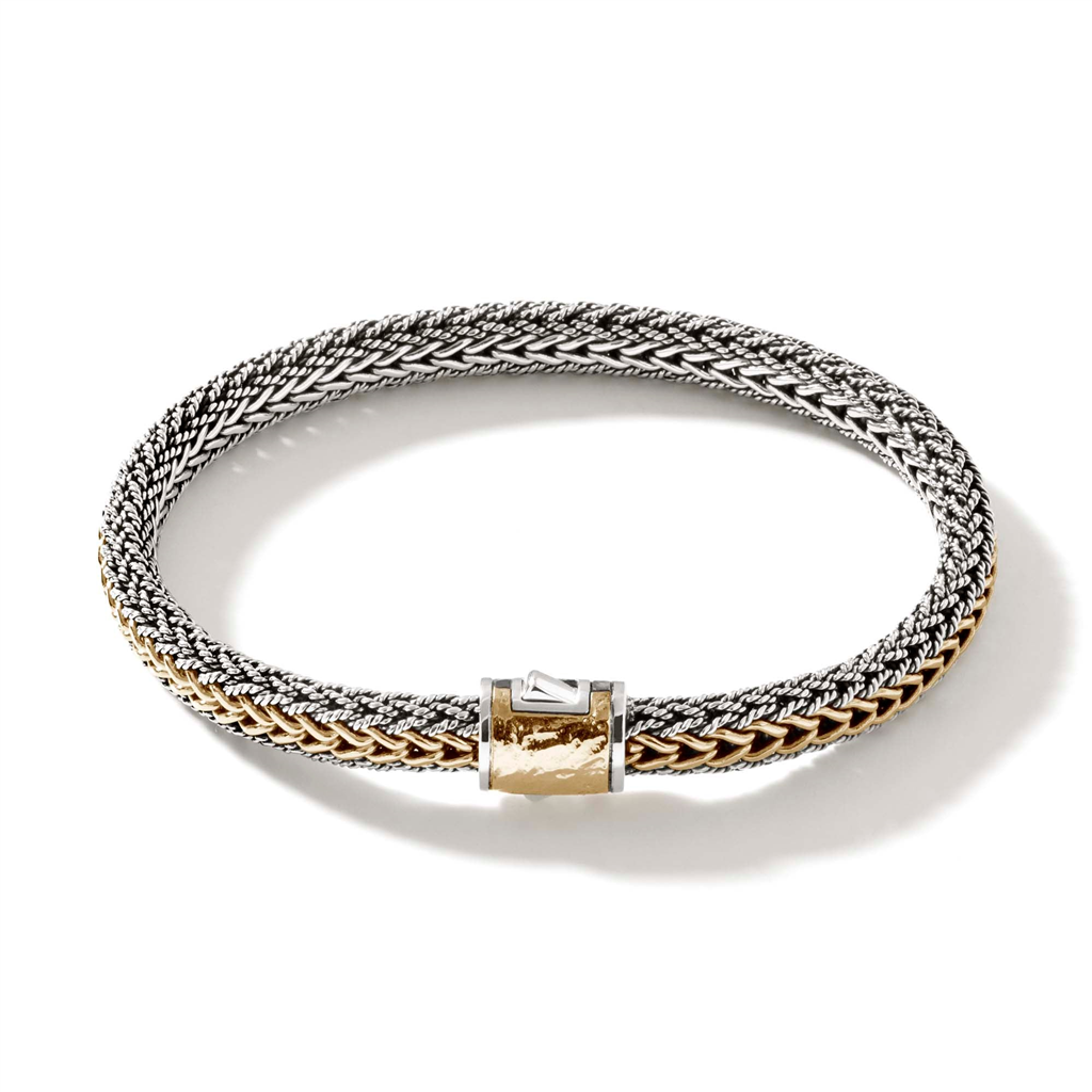 Sterling Silver & 18kt Yellow Gold Reversible 7mm Icon Bracelet