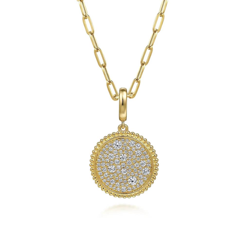 14K Yellow Gold Diamond PavƩ Bujukan Medallion Pendant