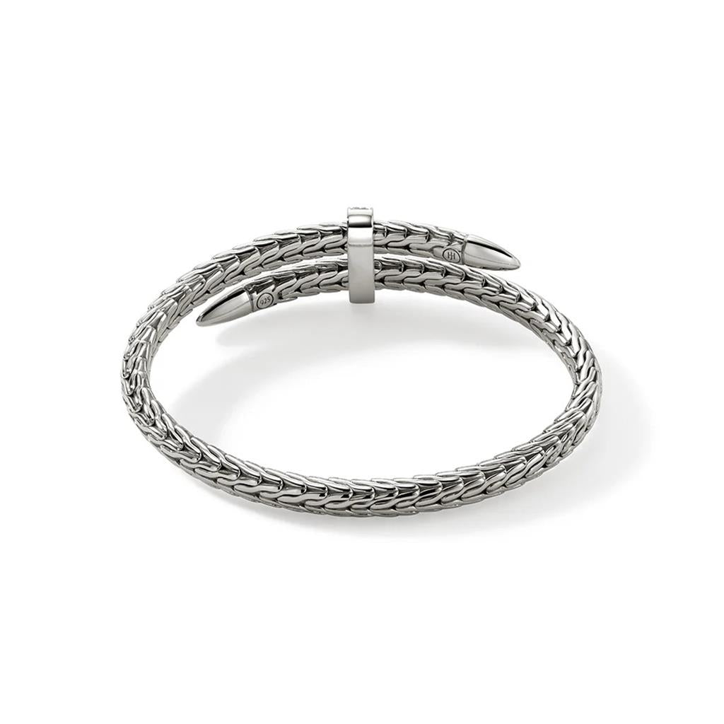 Spear Flex Cuff Bracelet – 5.5mm Sterling Silver with 0.24ct White Diamonds