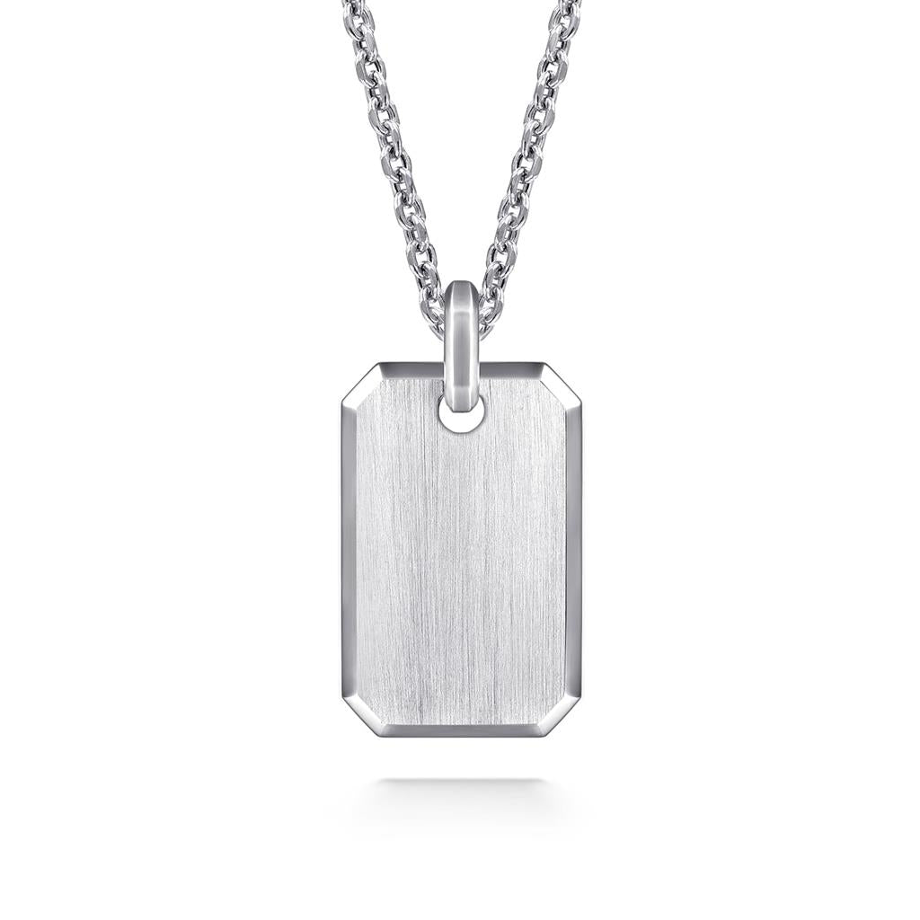 925 Sterling Silver Dog Tag Pendant - backside view