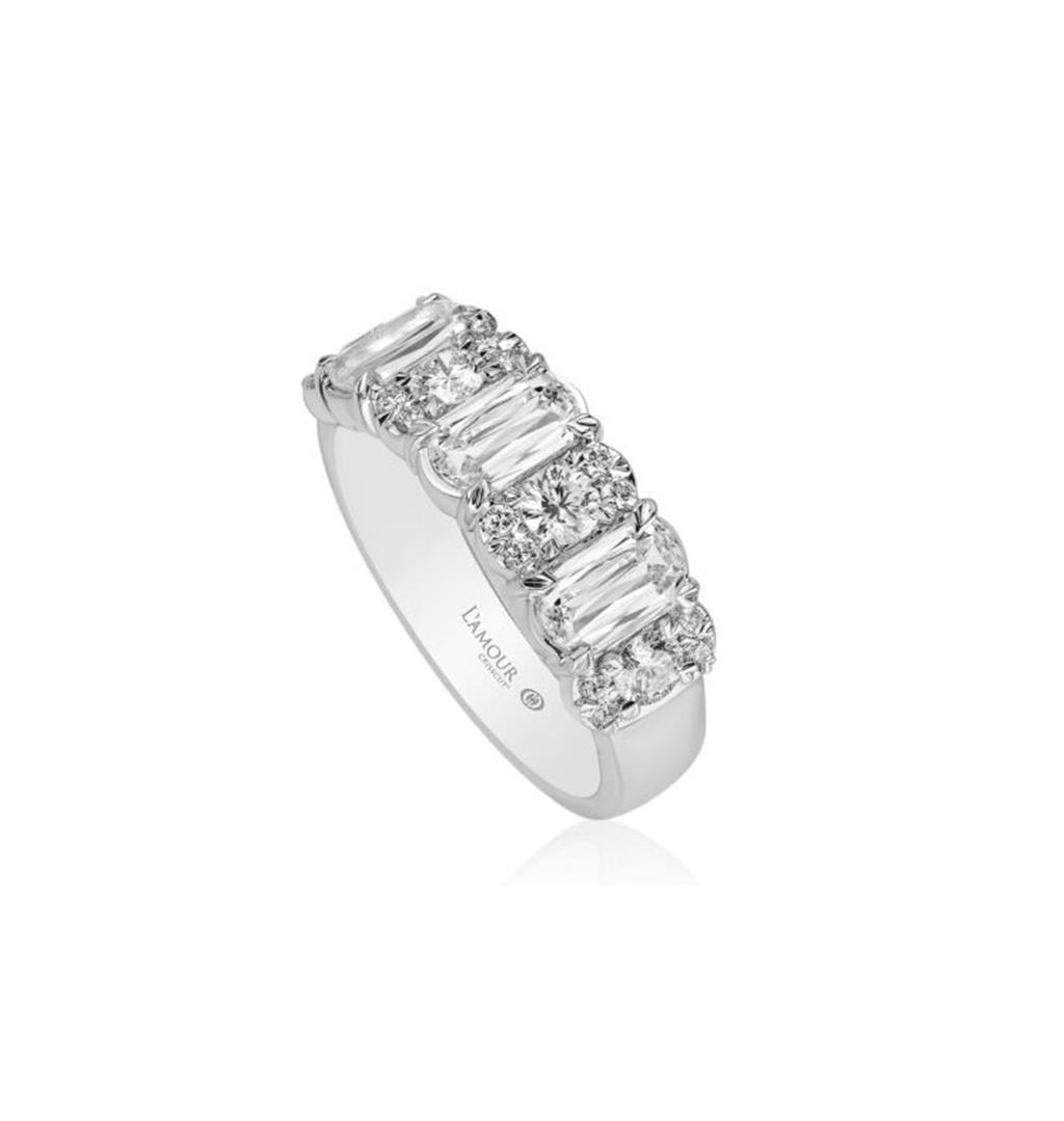 14kt White Gold Crisscut Diamond Wedding Band