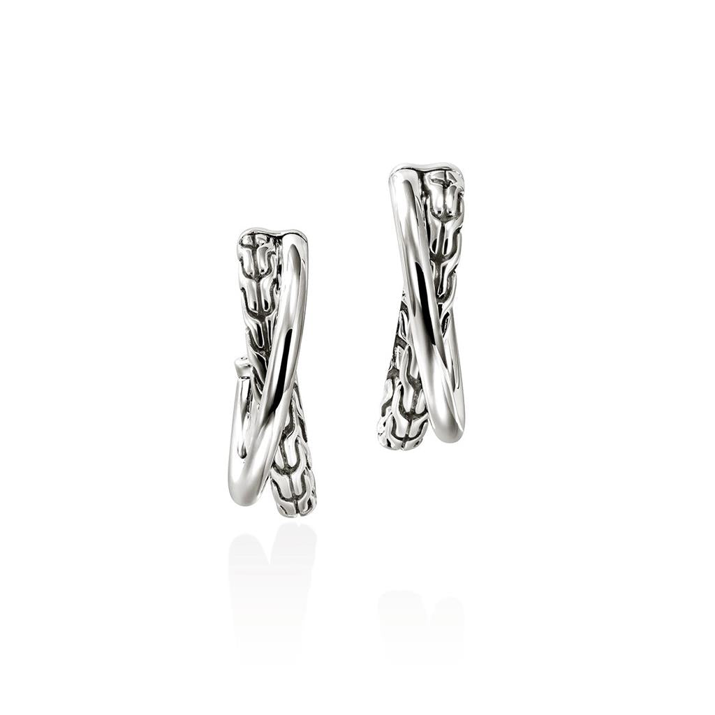 Essential Crossover Earring, Sterling Silver, 20.5MM