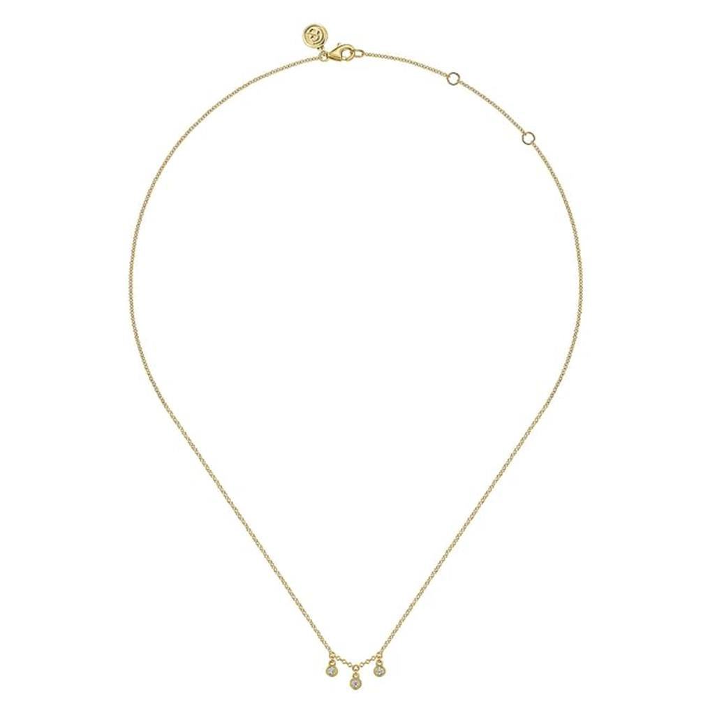 14kt Yellow Gold Diamond Drop Pendant Necklace NK7044Y45JJ