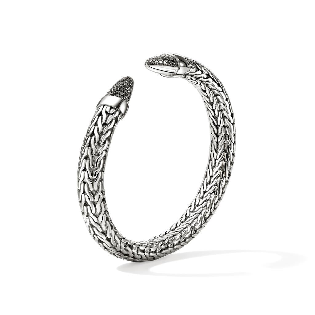 Spear 50 Flex Cuff Bracelet – Sterling Silver with 0.77ct Black Diamond Pavé