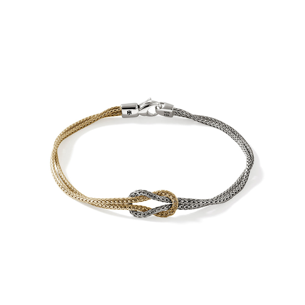 14kt Yellow Gold & Sterling Silver Love Knot Bracelet 3.6mm