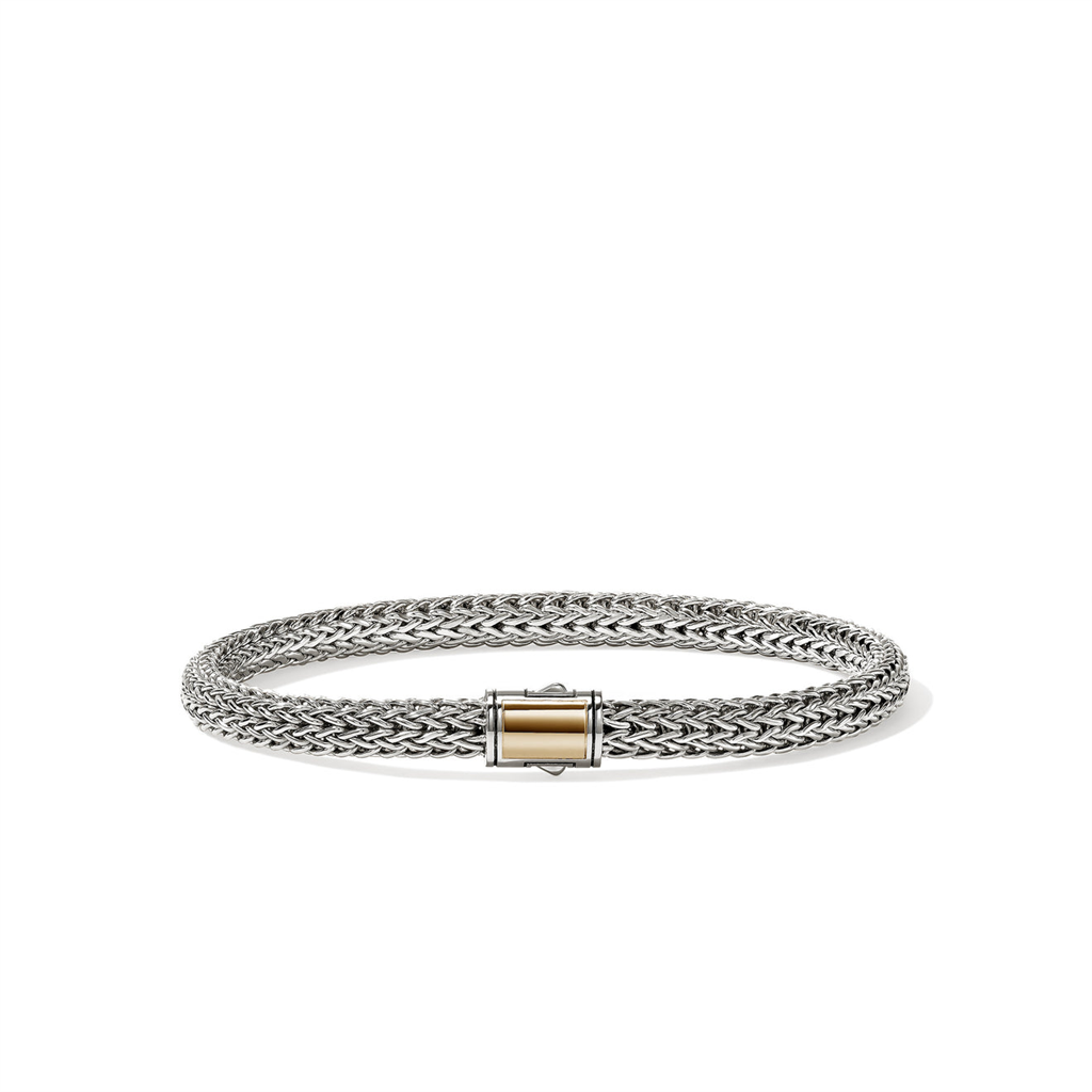 Sterling Silver & 14kt Yellow Gold 5mm Extra Small Icon Bracelet BUZZ990096XUM