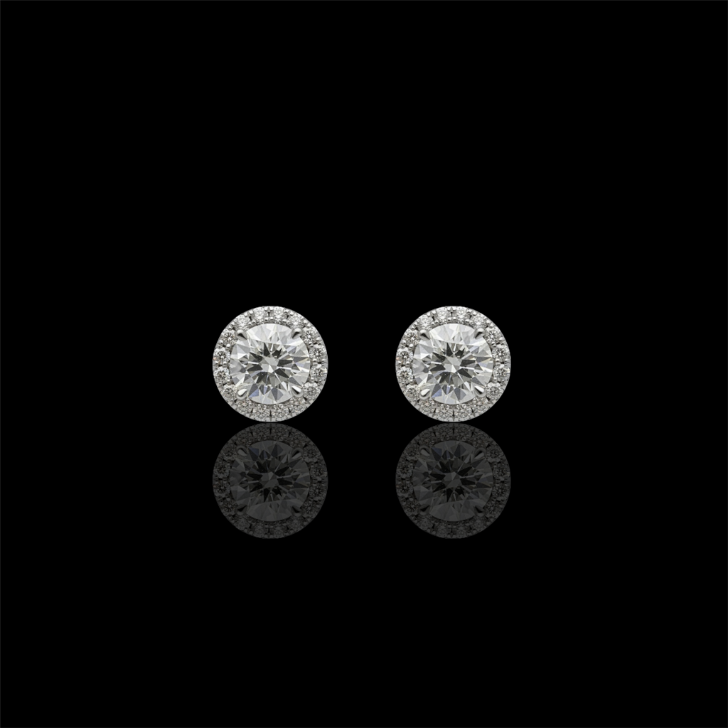 Eternity Round Diamond Halo Stud Earrings