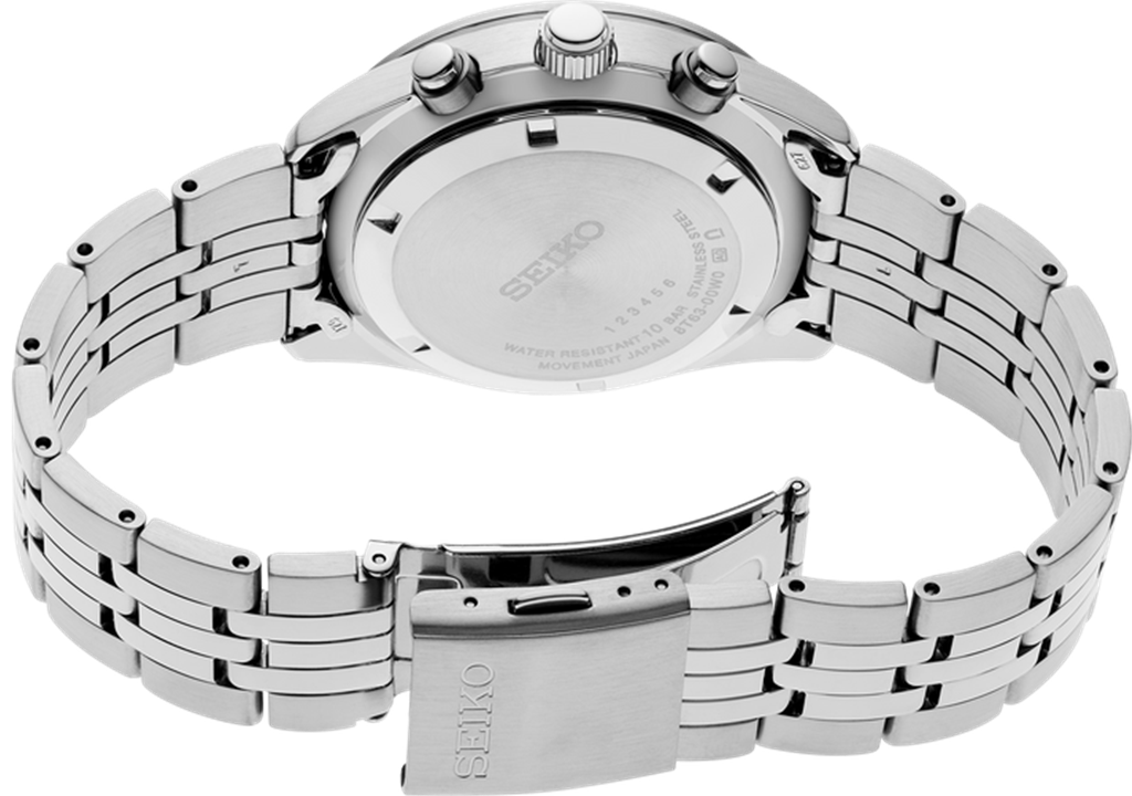 Seiko Chronograph SSB479 41.5mm Stainless Steel Black Dial Watch