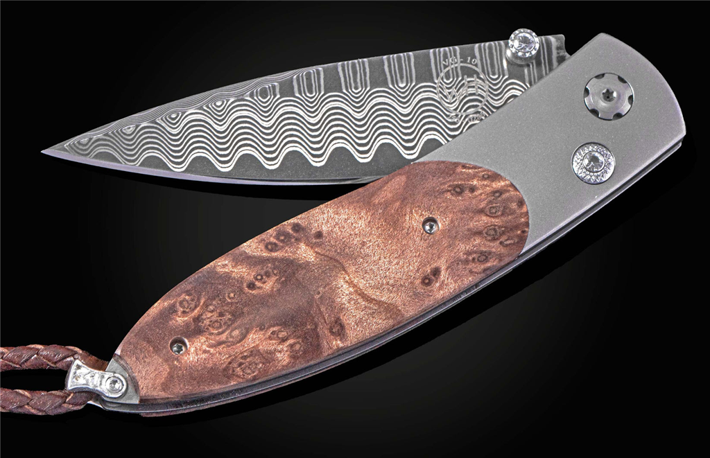 William Henry B05 Wavy Burl Pocket Knife