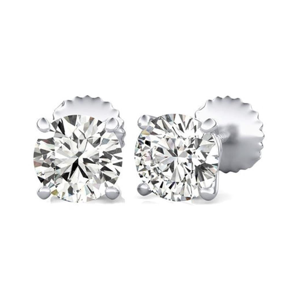 14kt White Gold 4-Prong Diamond Solitaire Stud Earrings (2.00ctw)