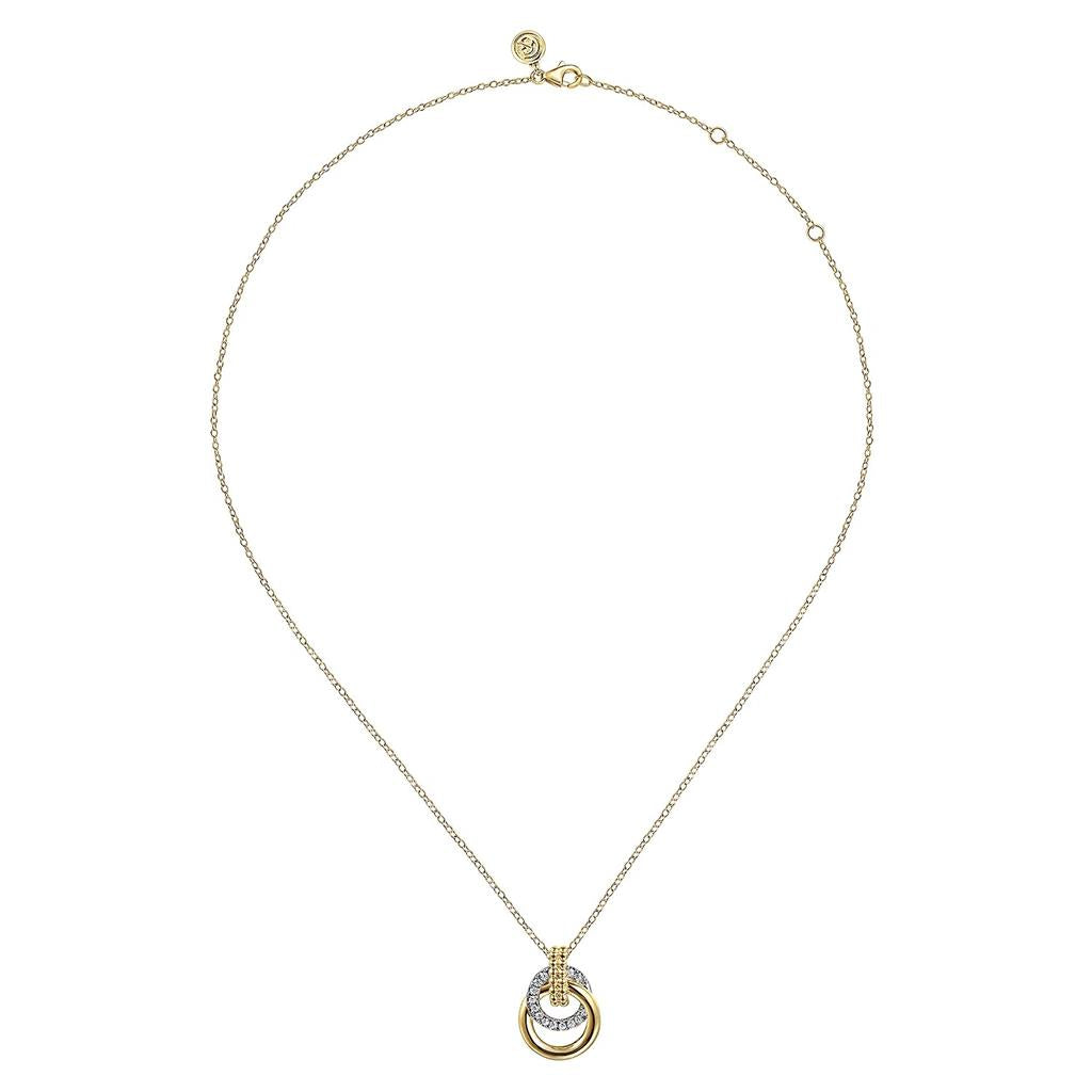 14K Two-Tone Bujukan Diamond Pendant Necklace