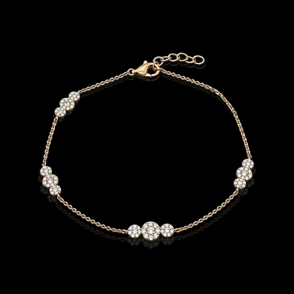 Eternity Diamond Triple Cluster Station Bracelet