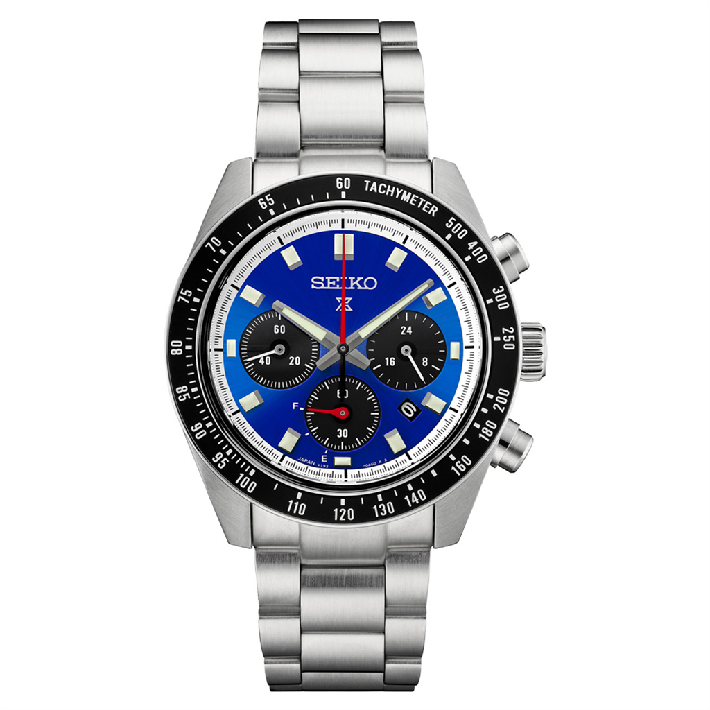 Seiko Prospex Speedtimer U.S. Special Edition Stainless Steel Blue Index Dial Watch – Ref. SSC931