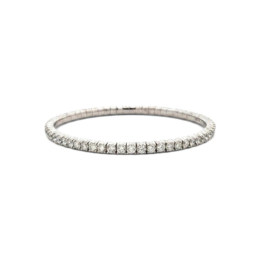 14kt White Gold Diamond Stretchy Tennis Bracelet – 7.5"
