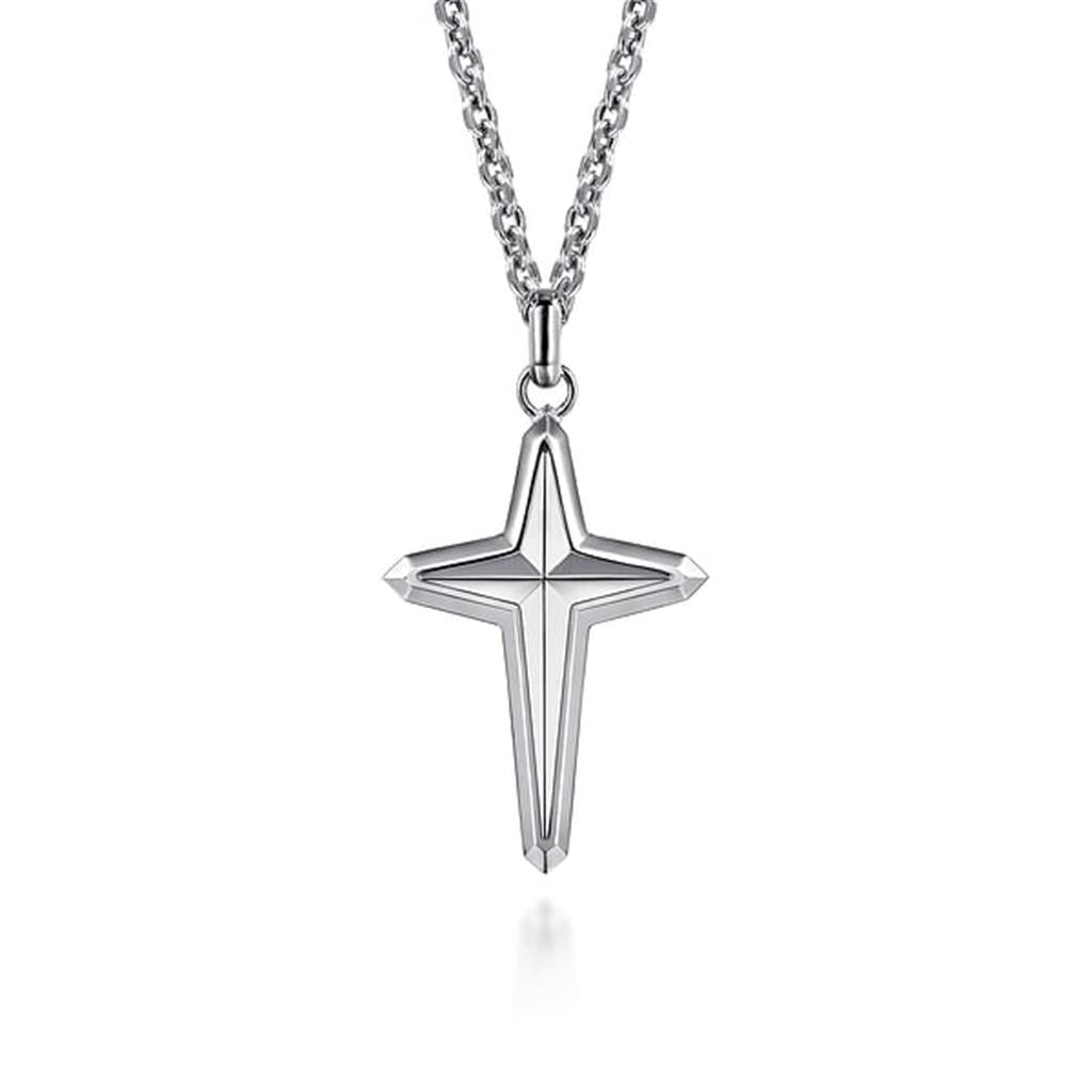 22 " 925 Sterling Silver Cross Pendant Necklace