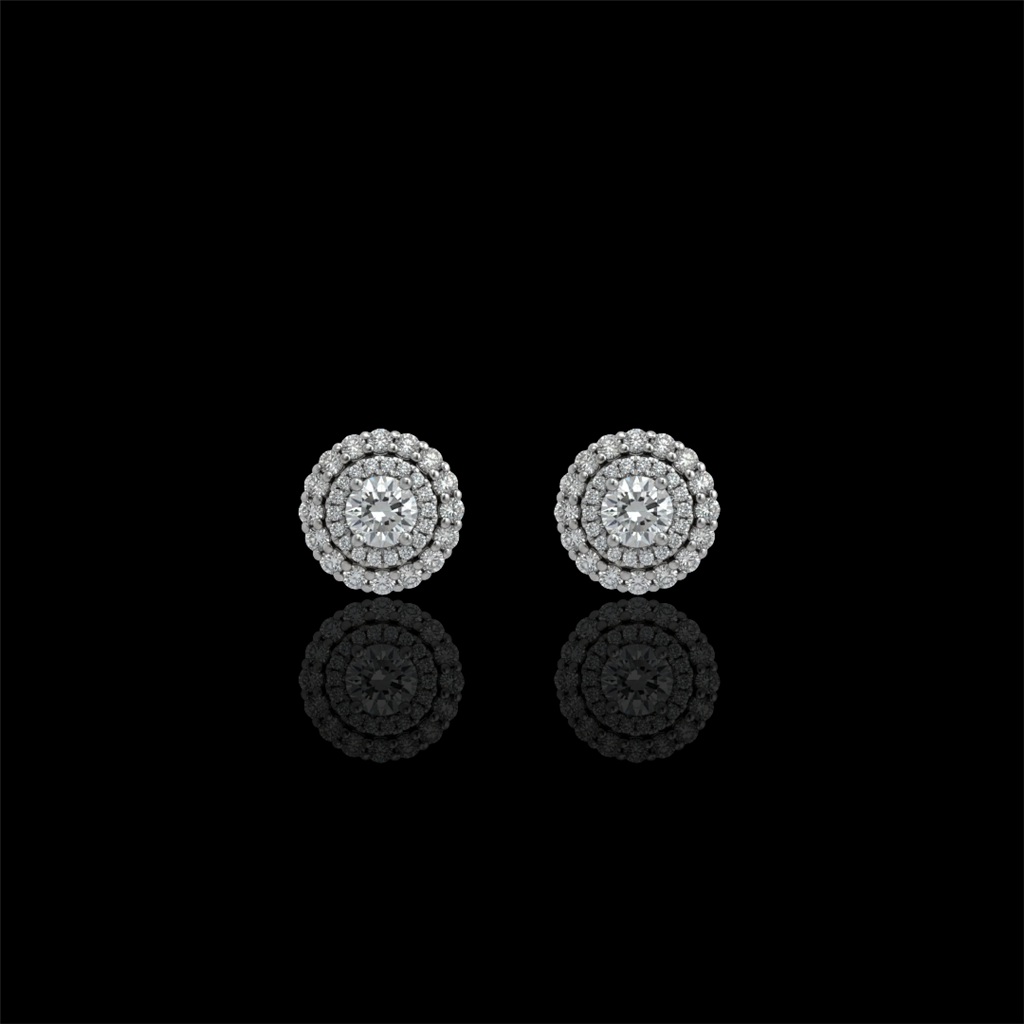 Eternity Double Halo Diamond Stud Earrings