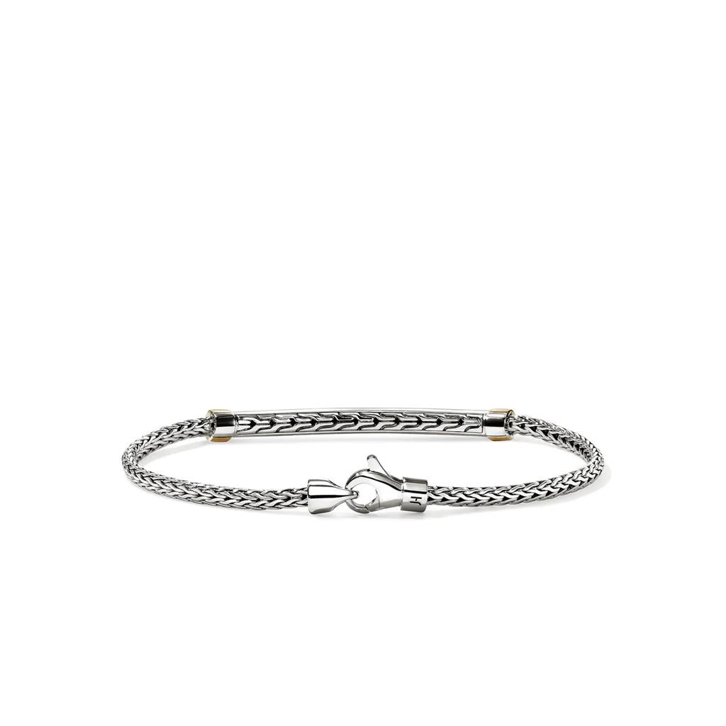 Essential Pavé Diamond Bracelet – 2.5mm Sterling Silver & 14kt Yellow Gold