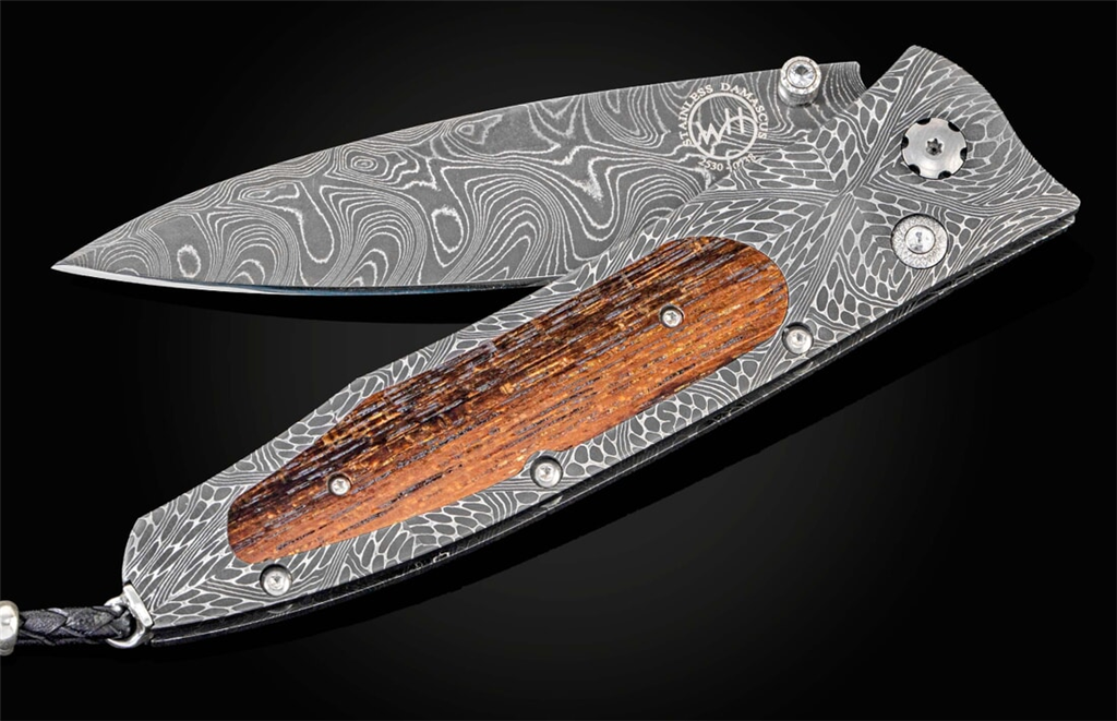 William Henry Gentac “USS Missouri” Damascus Folding Knife