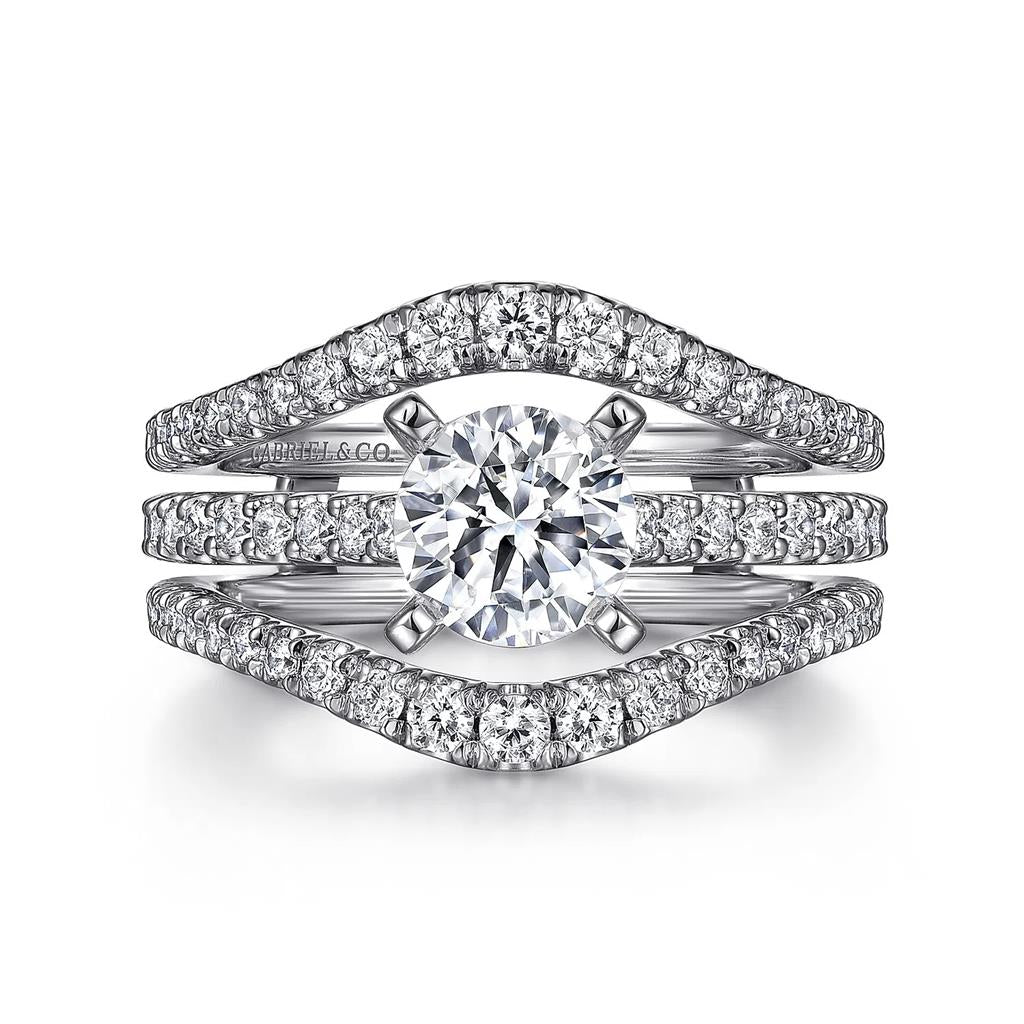 14 Kt White Gold Curved Diamond Ring Enhancer – Contemporary Collection