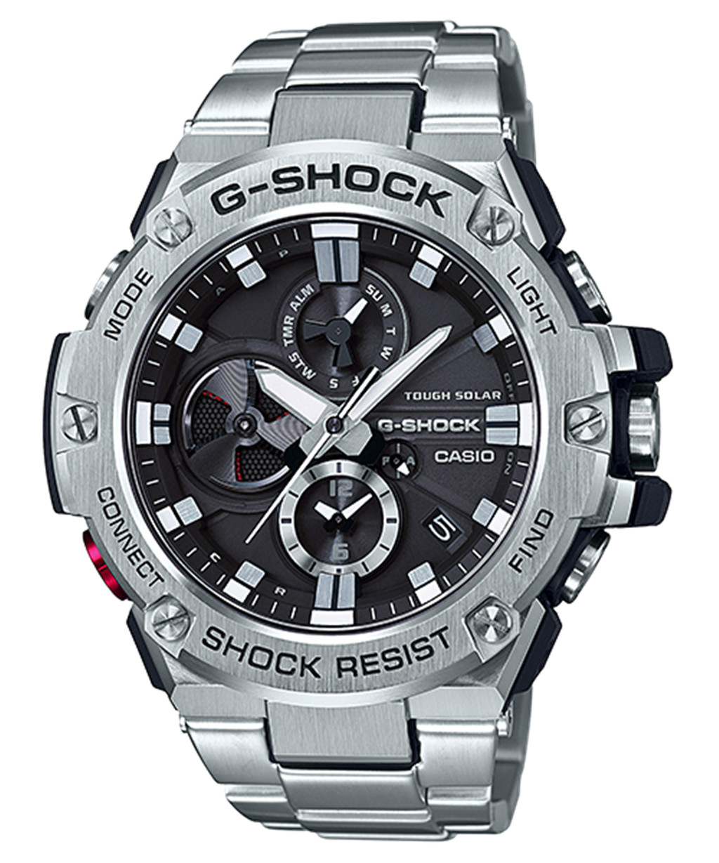 G-Shock GSTB100D-1A Bluetooth Solar G-Steel Analog-Digital Watch – Stainless Steel