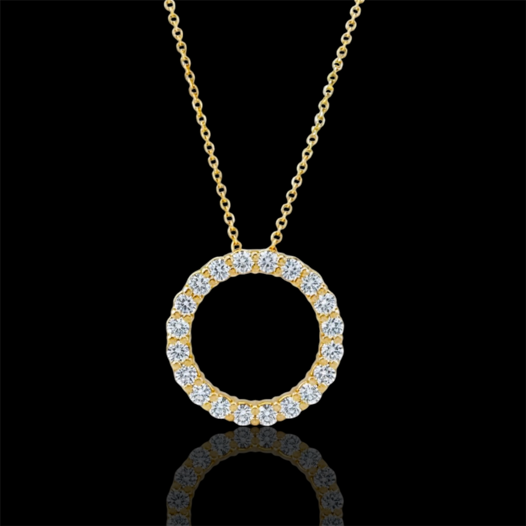 Eternity Diamond Halo Necklace