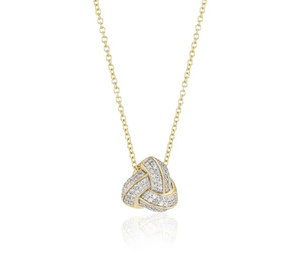 14K Yellow Gold Diamond Mini Knot Necklace ā Affair Collection