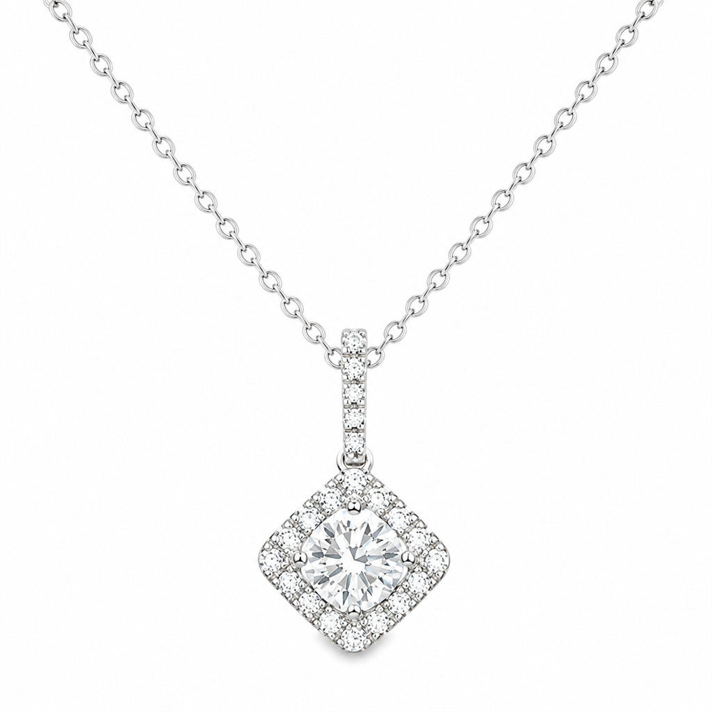 Eternity Diamond Compass Halo Pendant