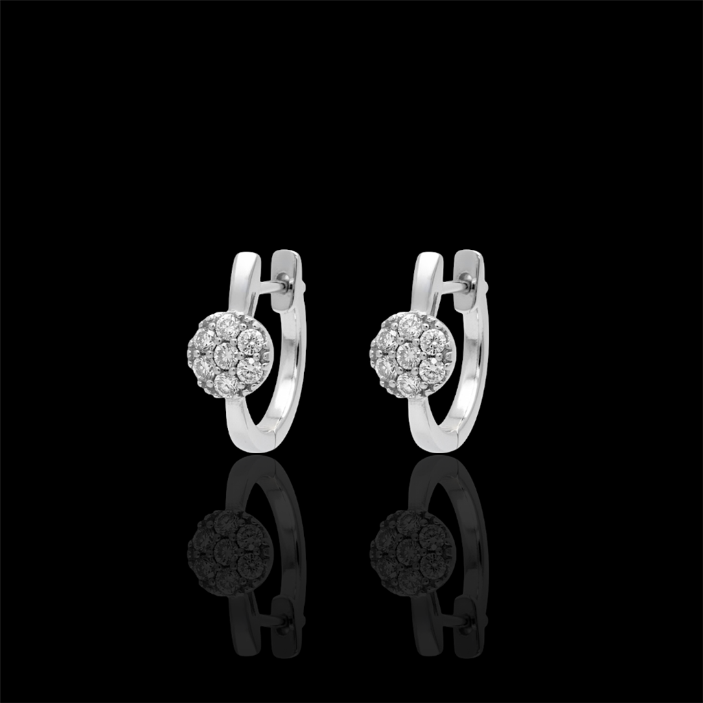 Eternity Diamond Cluster Hoop Earrings
