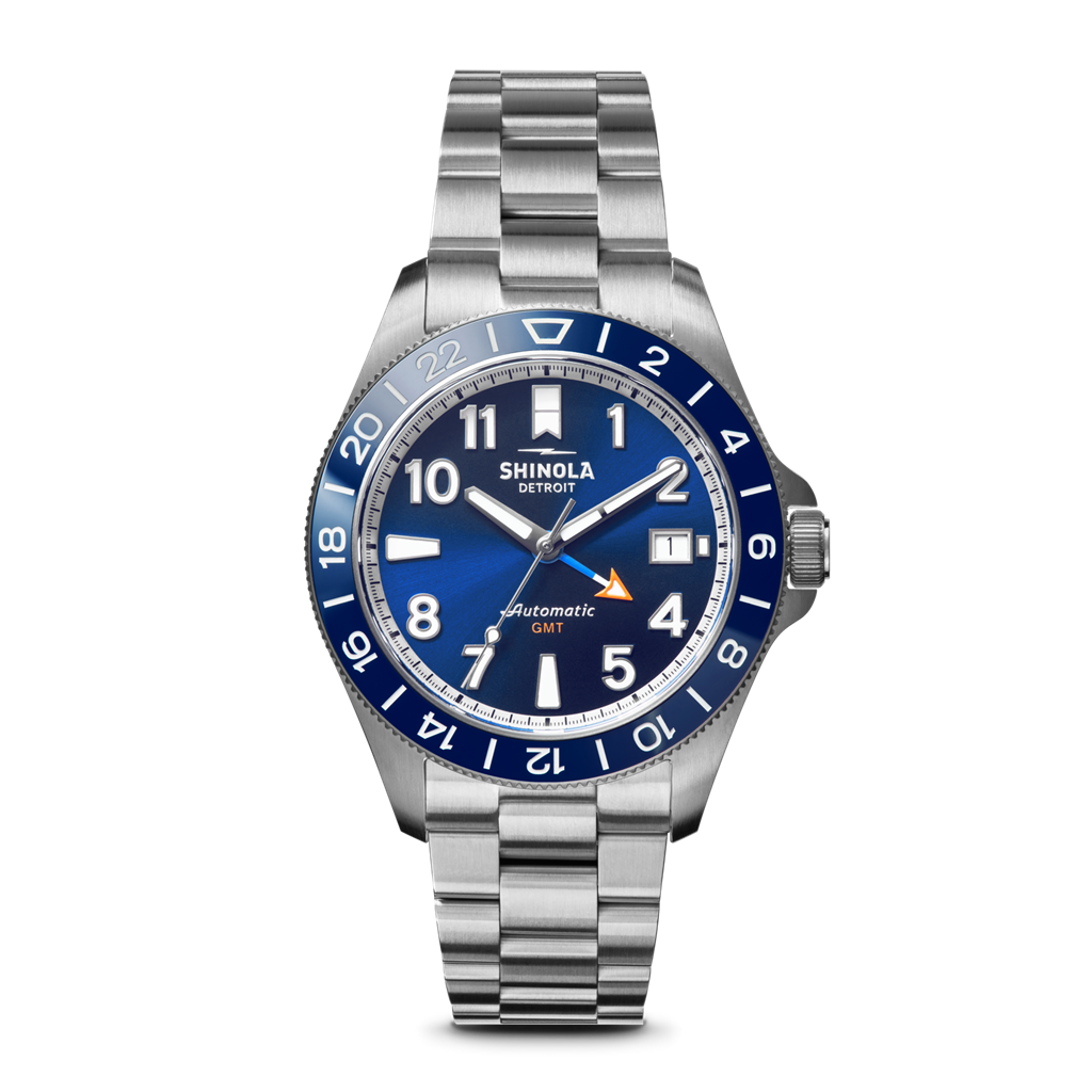 Shinola S0120247286 Monster GMT 40mm Stainless Steel Navy Arabic Dial Watch