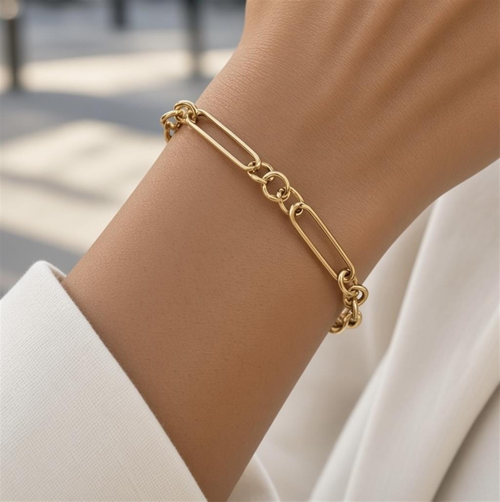 14KT Yellow Gold Cable Link Chain Bracelet