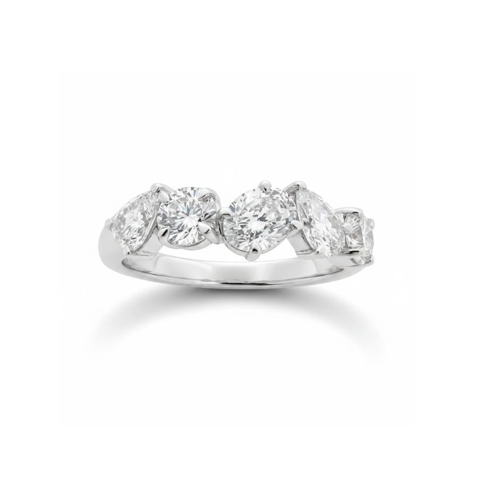 14kt White Gold Multi-Shape L’Amour Crisscut® Diamond Wedding Band