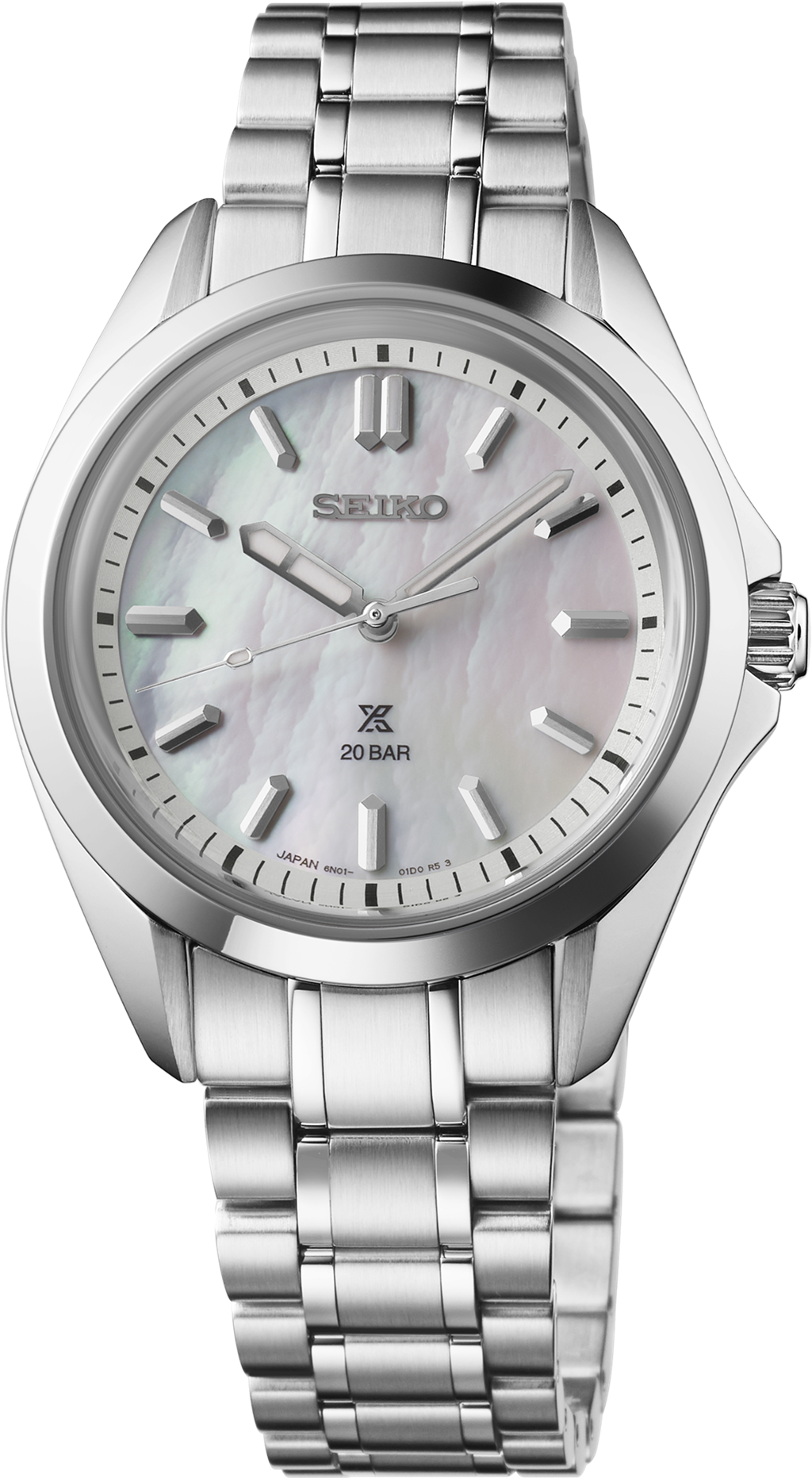 Seiko Prospex Stainless Steel Mother-of-Pearl Index Dial Watch – Ref. SUR605