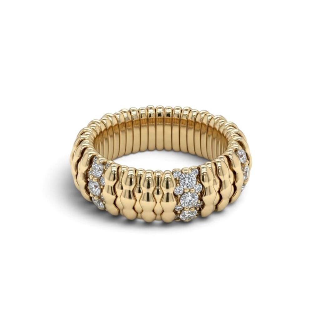18KT Yellow Gold 1.03ct Diamond Station Extensible Ring