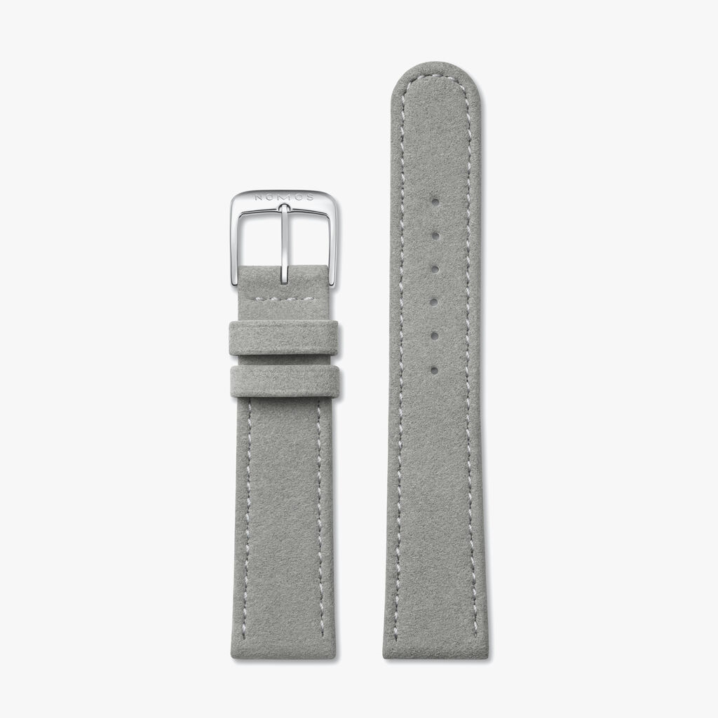 Nomos Watch Strap, Vegan velour remborde velvet gray, 20 mm