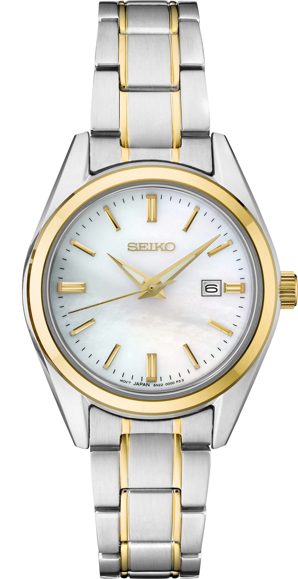Two Tone Stainless Steel White Index Dial Essential Seiko SUR636